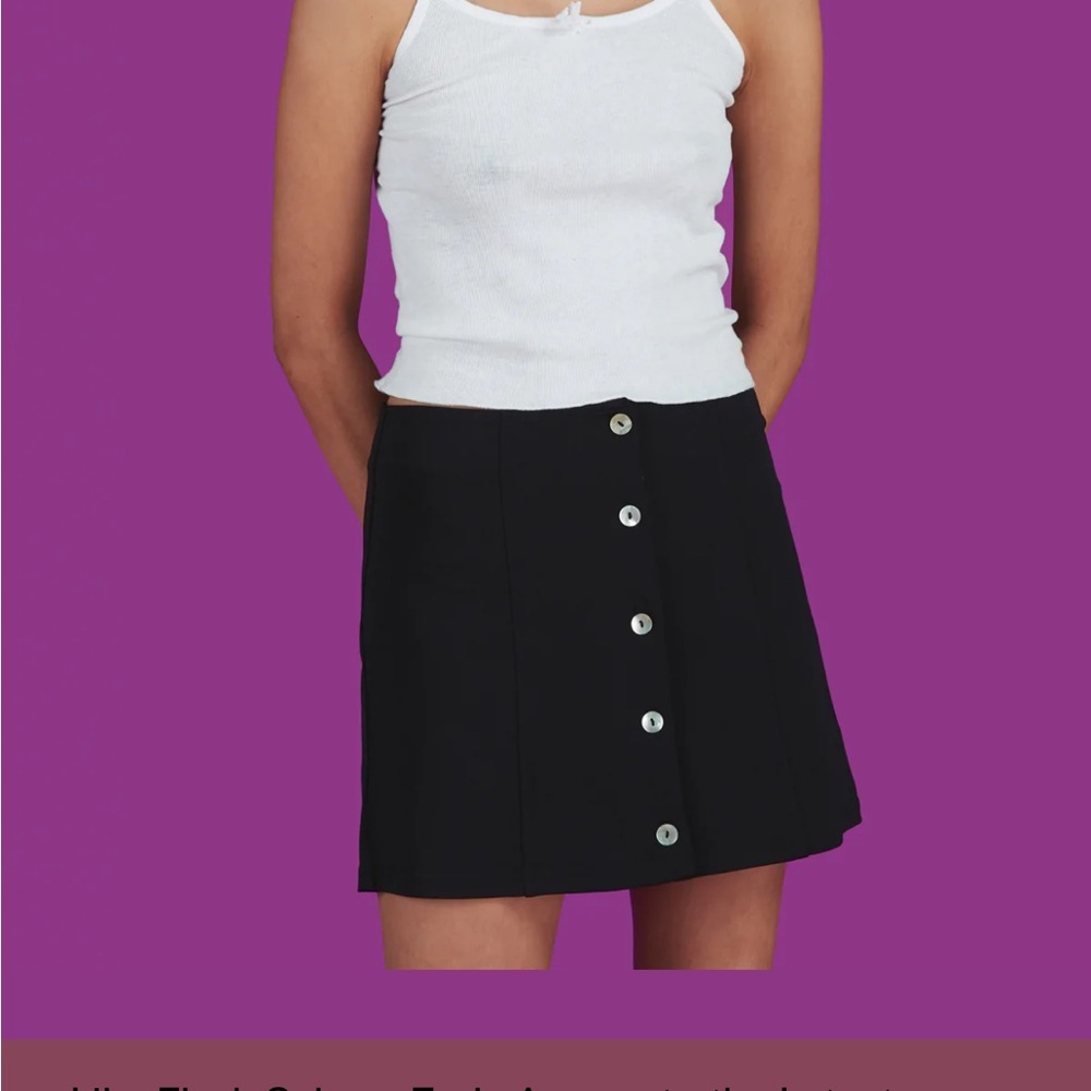 Black Button-Up Women's Skirt